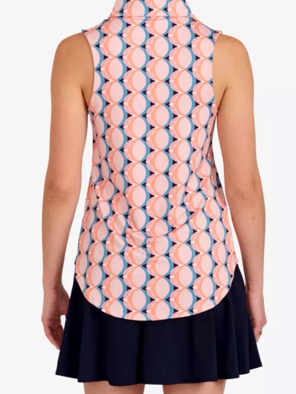 Bad Birdie Kaleidoscope Sleeveless Golf Polo Golf Shirt Retro Print Medium - Picture 3 of 10